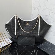 Colestore Chanel Maxi Shopping Bag Calfskin & Gold-Tone Metal Back & White 36×59×13cm - 1