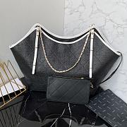 Colestore Chanel Maxi Shopping Bag Calfskin & Gold-Tone Metal Back & White 36×59×13cm - 4