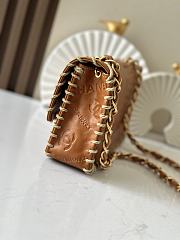 Colestore Chanel Vintage Whipstitch Medium Flap Bag Tan 25x6x14cm - 4
