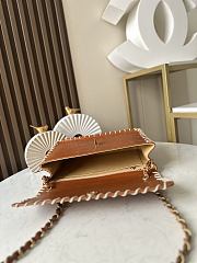 Colestore Chanel Tan Whipstitched Embossed Flap 34×21×10cm - 5