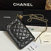 Colestore Chanel Wallet on Chain Shiny Calfskin & Gold-Tone Metal Black 19.5x12x3.5cm - 4