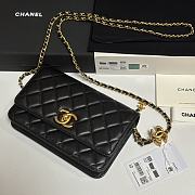 Colestore Chanel Wallet on Chain Shiny Calfskin & Gold-Tone Metal Black 19.5x12x3.5cm - 3