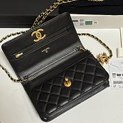 Colestore Chanel Wallet on Chain Shiny Calfskin & Gold-Tone Metal Black 19.5x12x3.5cm - 2