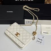 Colestore Chanel Wallet on Chain Shiny Calfskin & Gold-Tone Metal White 19.5x12x3.5cm - 3