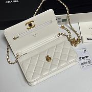 Colestore Chanel Wallet on Chain Shiny Calfskin & Gold-Tone Metal White 19.5x12x3.5cm - 2