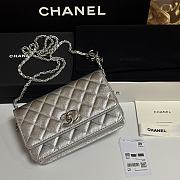 Colestore Chanel Wallet on Chain Shiny Calfskin & Silver-Tone Metal Silver 19.5x12x3.5cm - 1