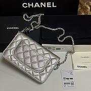 Colestore Chanel Wallet on Chain Shiny Calfskin & Silver-Tone Metal Silver 19.5x12x3.5cm - 6