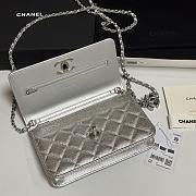 Colestore Chanel Wallet on Chain Shiny Calfskin & Silver-Tone Metal Silver 19.5x12x3.5cm - 4