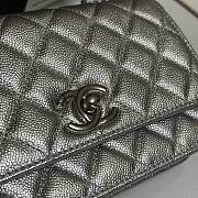 Colestore Chanel Wallet on Chain Shiny Calfskin & Silver-Tone Metal Silver 19.5x12x3.5cm - 3