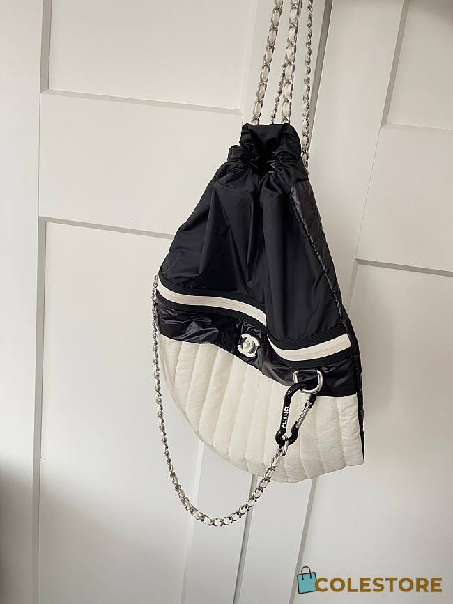 Colestore Chane Black & White Drawstring Backpack 44x35cm - 1