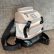 Colestore Chanel Sports Backpack Nylon White Silver 23x25x14cm - 1