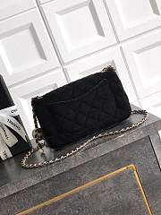 Colestore Chanel Mini Flap Bag Velvet, Strass & Gold-Tone Metal Black  13 x 20 x 7cm - 4