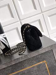 Colestore Chanel Mini Flap Bag Velvet, Strass & Gold-Tone Metal Black  13 x 20 x 7cm - 2