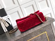 Colestore Chanel Mini Flap Bag Velvet, Strass & Gold-Tone Metal Red 13 x 20 x 7cm - 6