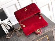 Colestore Chanel Mini Flap Bag Velvet, Strass & Gold-Tone Metal Red 13 x 20 x 7cm - 5