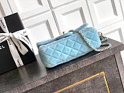 Colestore Chanel Mini Flap Bag Velvet, Strass & Gold-Tone Metal Baby Blue 13 x 20 x 7cm - 5