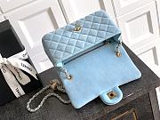 Colestore Chanel Mini Flap Bag Velvet, Strass & Gold-Tone Metal Baby Blue 13 x 20 x 7cm - 6