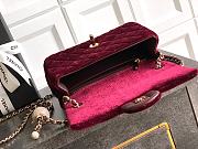 Colestore Chanel Mini Flap Bag Velvet, Strass & Gold-Tone Metal Burgundy 13 x 20 x 7cm - 5