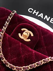 Colestore Chanel Mini Flap Bag Velvet, Strass & Gold-Tone Metal Burgundy 13 x 20 x 7cm - 2