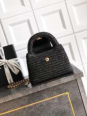 Colestore Chanel 26C Woven Kelly Bag Black 19x13x7cm - 2