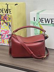 Colestore Loewe Small Featherlight Puzzle Bag in Nappa Lambskin Burnt Red 24x10.5x16.5cm - 6