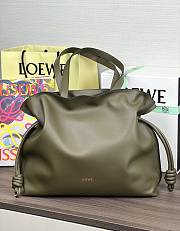 Colestore Loewe Large Flamenco Clutch in Nappa Calfskin Dark Khaki 38x14x29cm - 1
