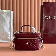 Colestore Gucci GG Marmont Mini Vanity Bag In Rosso Ancora Red Leather 19x11.5x9cm - 1