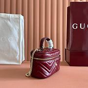 Colestore Gucci GG Marmont Mini Vanity Bag In Rosso Ancora Red Leather 19x11.5x9cm - 6