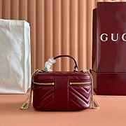 Colestore Gucci GG Marmont Mini Vanity Bag In Rosso Ancora Red Leather 19x11.5x9cm - 4