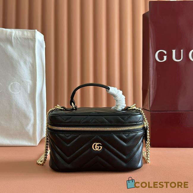 Colestore Gucci GG Marmont Mini Vanity Bag In Black Leather 19x11.5x9cm - 1