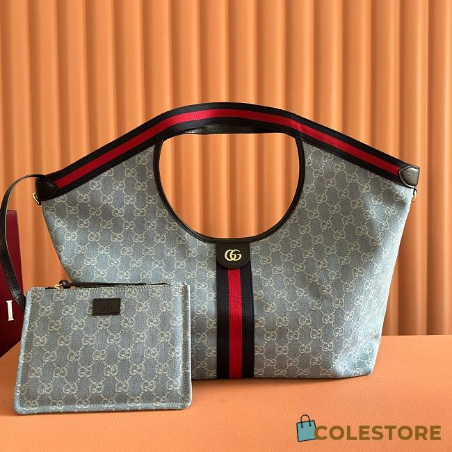 Colestore Gucci Giglio Large Tote Bag in Light Denim 60×47×16cm - 1