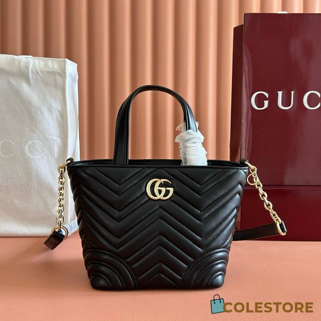 Colestore Gucci Betty Small Tote Bag in Black Leather 18(29) x 18 x 12.5cm - 1