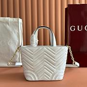 Colestore Gucci Betty Small Tote Bag in White Leather 18(29) x 18 x 12.5cm - 3