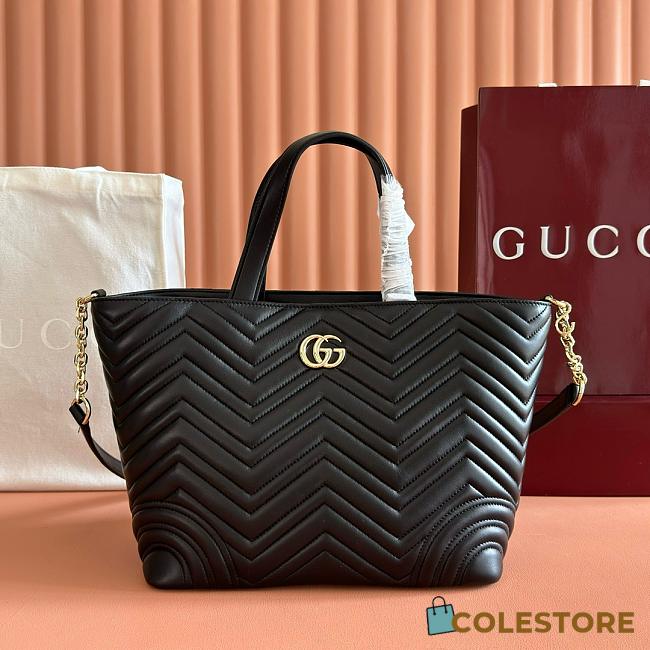 Colestore Gucci Betty Medium Tote Bag in Black Leather 28 x 24 x 16cm - 1