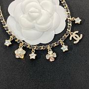 Colestore Chanel Necklace Metal, Calfskin, Glass pearls & Strass Gold, Black, Pearly White & Crystal - 6