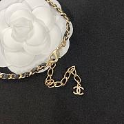 Colestore Chanel Necklace Metal, Calfskin, Glass pearls & Strass Gold, Black, Pearly White & Crystal - 5