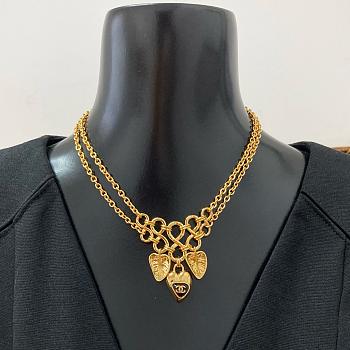 Colestore Chanel Necklace Metal & Resin Golden & Black
