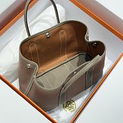 Colestore Hermes Garden Party 30 Bag Taupe Etoupe-like Brown Canvas 30x20x13cm - 5