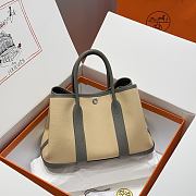 Colestore Hermes Garden Party 30 Bag Beige & Etoupe Grey Canvas 30x20x13cm - 1