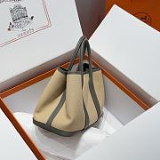 Colestore Hermes Garden Party 30 Bag Beige & Etoupe Grey Canvas 30x20x13cm - 5