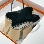 Colestore Hermes Garden Party 30 Bag Beige & Etoupe Grey Canvas 30x20x13cm - 3