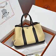 Colestore Hermes Garden Party 30 Bag Beige Clair & Noir Canvas 30x20x13cm - 1