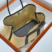 Colestore Hermes Garden Party 30 Bag Beige Clair & Noir Canvas 30x20x13cm - 6
