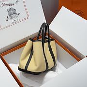 Colestore Hermes Garden Party 30 Bag Beige Clair & Noir Canvas 30x20x13cm - 3