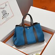 Colestore Hermes Garden Party 30 Bag Bleu Paon & Gris Anthracite 30x20x13cm - 1