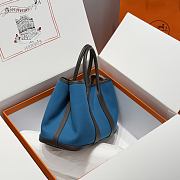 Colestore Hermes Garden Party 30 Bag Bleu Paon & Gris Anthracite 30x20x13cm - 5