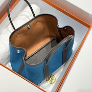 Colestore Hermes Garden Party 30 Bag Bleu Paon & Gris Anthracite 30x20x13cm - 3