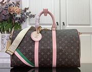 Colestore Louis Vuitton Keepall Bandouliere 45 with Pink and Green Stripes 45 x 27 x 20 cm - 1
