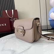 Colestore Gucci Horsebit 1955 Soft Medium Shoulder Bag Taupe Smooth Leather 26x17.5x10cm - 4