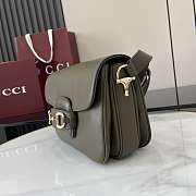 Colestore Gucci Horsebit 1955 Soft Medium Shoulder Bag Green Smooth Leather 26x17.5x10cm - 4